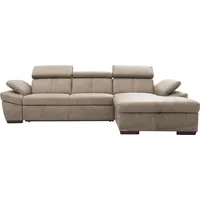exxpo - sofa fashion Ecksofa Salerno, Funktionssofa, Breite 280cm, hoher Sitzkomfort, L-Form, inkl. Kopf- und Armteilverstellung, wahlweise mit Bettfunktion braun