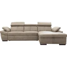 exxpo - sofa fashion Ecksofa Salerno, Funktionssofa, Breite 280cm, hoher Sitzkomfort, L-Form, inkl. Kopf- und Armteilverstellung, wahlweise mit Bettfunktion braun