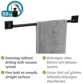 Wenko Vacuum-Loc® Badetuchstange Quadro Schwarz