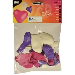 Papstar 144 Luftballons farbig sortiert Herz small + medium