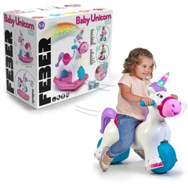 Feber Baby Einhorn Lauflernhilfe in Einhornform, 2-in-1 Lauflernhilfe und Wippe, mit Wieh- und Trompeten-Sound, entwickelt psychomotorische Fähigkeiten, Kinder ab 3 Jahren, berühmt (FED35000)