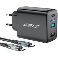 ACEFAST A17, (65 W, GaN Technology), USB Ladegerät (Schwarz)