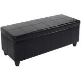 MCW Aufbewahrungs-Truhe Sitzbank Arezzo, Leder, + Kunstleder, 112x45x45cm schwarz