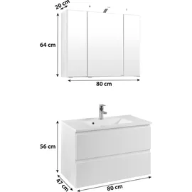 Möbel Boss Cardiff Waschtisch 80 x 47 cm