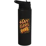 Hay Girl Farming Frauen Farmer Country Girl Farmleben Stainless Steel Insulated Water Bottle