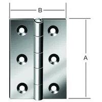 August Vormann VORMANN Tür-Scharnier halbbreit B46xH60mm,gerollt Edelstahl,rostfrei