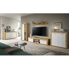 VCM Sideboard Jam 125 x 80 x 35 cm Eiche Wotan / Weiß
