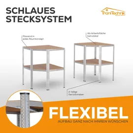 Tronitechnik Schwerlastregal Holz/Metall 40 x 40 x 70 x 70 x 180 cm silber