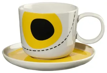 Kaffeetasse mit Unterteller Asa Selection Variété du soleil Salto du soleil, 200 ml