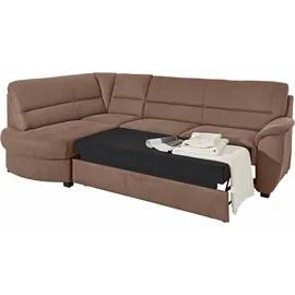 sit&more Ecksofa »Pandora L-Form« wahlweise mit Bettfunktion und Bettkasten braun