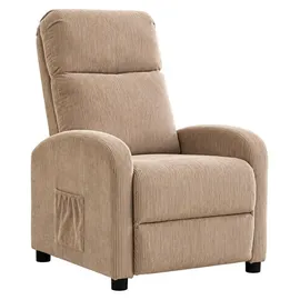 Hti-Living Liegesessel Jasna Cord 66,5 x 103 x 70 cm Braun mit Relaxfunktion