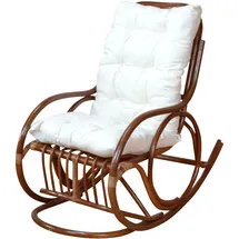 Hofmann Living And More Schaukelsessel Handgeflochten Polyester 1-St 75 x 100 x 80 cm Braun mit Wippfunktion