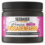 SEEBAUER diy Silikonharz-Fassadenfarbe Schwarz 300ML für Außen (No. 102 Black Pearl) Selbstreinigende Fassadenfarbe mit Lotuseffekt - Geeignet für Putz, Mauerwerk und Beton