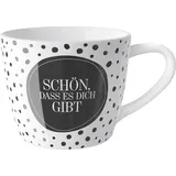 La Vida Tasse Punkte Schön, dass es dich gibt weiß schwarz 400ml