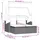 vidaXL Gartensofa 2-Sitzer mit Dach und Hockern Grau Poly Rattan