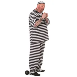 Inmate Gestreiftes Herrenkostüm - 62