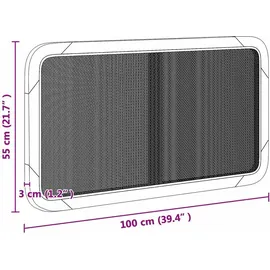 vidaXL Kopfteil mit Kopfteil Schwarz 100 x 55 x 3 cm Rattan 42011568