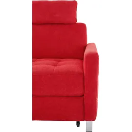 sit&more Ecksofa SIT & MORE "Pablo L-Form", rot, B:233cm H:78cm T:196cm, Struktur fein (100% Polyester);Struktur (100% Polyester), Sofas, Ecksofa, wahlweise mit Bettfunktion
