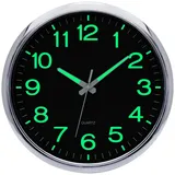 NESIFEE Wanduhr Ohne Tickgeräusche Beleuchtet 30cm Silber Groß Moderne Uhr Wand Wall Clocks für Wohnzimmer KüChe Schlafzimmer Büro Schule Kinderzimmer Bahnhofsuhr Badezimmeruhr