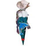 ROTH Schultüten-Bastelset Delfin für Geschwistertüte 40cm 6-eckig Kreppverschluss