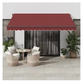 vidaXL Markise Automatisch mit LED Weinrot 400x350 cm