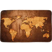 Sanilo Badteppich World Map Braun 70 x 110 cm