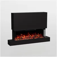GF Core Elektrokamin Clear Wall XL Wandkamin mit 3D Feuer und Heizung (Thermostat), Elektrischer Kamin mit APP Steuerung, Heizleistung (900- 1800 W) schwarz 36 cm