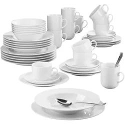 Kombiservice SELTMANN WEIDEN "Geschirr-Set, 42 Teile, Rondo/Liane Weiß", weiß, 42 tlg., Porzellan, Geschirr-Sets, Geschirr, Service, Made in Germany, 42 Teile, für 6 Personen
