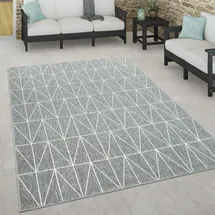 Paco Home Outdoor Teppich Skandinavisch wetterfest Modern & pflegeleicht & Außen 120x170 cm, Grau