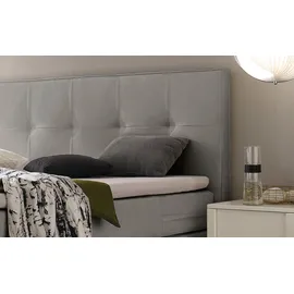 Hasena Fleur Boxspringbett 140-180 cm Hellgrau, Liegefläche:160 x 200 cm, Topper:Base-Topper - Hellgrau