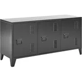 Beliani Sideboard mit Griffen 2 Regalböden Wohnzimmer Büro Arbeitszimmer Flur Bad