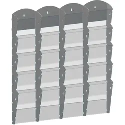 Wand-Plastikhalter für Prospekte - 4x5 A5, grau