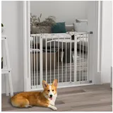 PawHut Hundegitter Hunde Türgitter, Türschutzgitter (Kaminschutzgitter, 1 St., Hundeabsperrgitter), ohne Bohren für kleine bis mittelgroße Hunde, Weiß weiß