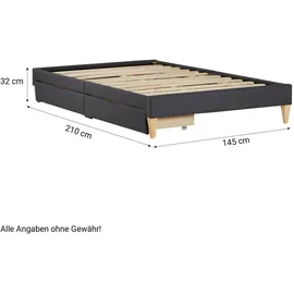 Homestyle4u Polsterbett 140 x 200 cm Grau