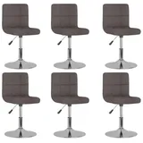 vidaXL Esszimmerstuhl Drehbar Taupe Polyester 6 Stk.