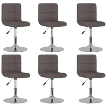 vidaXL Esszimmerstuhl Drehbar Taupe Polyester 6 Stk.