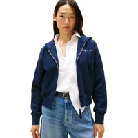 Tommy Hilfiger Damen Hoodie mit Reißverschluss Script Pique Zip-Up