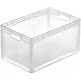 Proregal Transparenter Eurobehälter LightLine mit offenem Griff | HxBxT 32x40x60cm | 66 Liter | Eurobox, Transportbox, Transportbehälter,