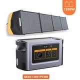 Fine Life Pro Stromerzeuger Power Station QE01-500Wh/1008Wh Mit Solar panel PV200, 1,20 in kW, (Set, 2-tlg., Notfall-Solar Generator), Bequem und leicht,Ausgangsleistung,500Wh/1008Wh