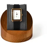 Oirlv Massivholz Runde Uhrenbox Uhrenhalter mit Kissen Uhren aufbewahrungsbox(Dunkelgrau)