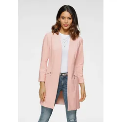 Longblazer LAURA SCOTT, Damen, Gr. 44, rosa (rosa (nachhaltiges material)), Jersey, Obermaterial: 97% Polyester, 3% Elasthan, feminin, figurbetont, tiefer V-Ausschnitt, 3/4-Ärmel, Blazer, mit Reißverschlüssen