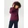 Aniston CASUAL ANISTON CASUAL, Damen, Gr. 44, rot (bordeaux), Single Jersey, Obermaterial: 48% Baumwolle, 47% Modal, 5% Elasthan, unifarben, sehr figurbetont hüftlang, gewellter Abschluss, Shirts, mit gewellten Abschlüssen