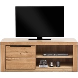 moebel-jack Carryhome Tv-Element, Eiche massiv - Eiche Dekor - B 130 cm Wohnzimmer, TV Lowboard JOOST, Eichenholz BxHxT x 51 x 54 Braun