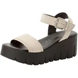 TAMARIS Keilsandaletten Damen Beige/Schwarz 39