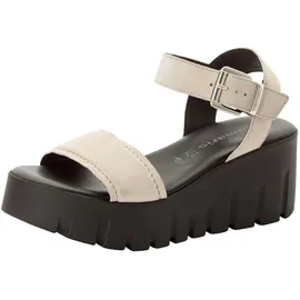 TAMARIS Keilsandaletten Damen Beige/Schwarz 39