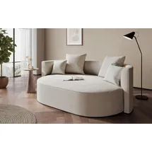 LeGer Home by Lena Gercke 2,5-Sitzer ISALIE, rundes Loungesofa, mit Kissen, perfekt gepolstert, moderne Stoffe, mit 4 Zierkissen, extra große Sitzfläche beige