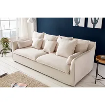 Riess-Ambiente 3er Sofa HEAVEN - 200cm natur Leinenstoff Federkern abnehmbarer Bezug Hussensofa