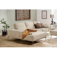 W.SCHILLIG Ecksofa run, Designsofa mit tollem Sitzkomfort, bequem, Breite 299cm, L-Form, mit elegantem Holzsockel, Füße in Silber matt, Breite 299 cm beige