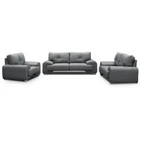 Beautysofa Big-Sofa Polstergarnitur Omega Set 3+2+1 Sofa Wohnzimmer Sofagarnitur, Die Lieferung beinhaltet die Lieferung in die Wohnung grau