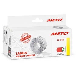 Meto Etiketten 22x12 mm (flour rot / wiederablösbar - 6000 Stück)